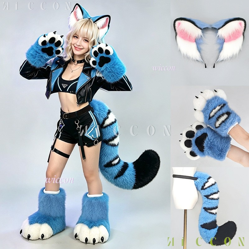 Anime Cosplay Ladies - Derpyy Ensemble Oreilles et Queue de